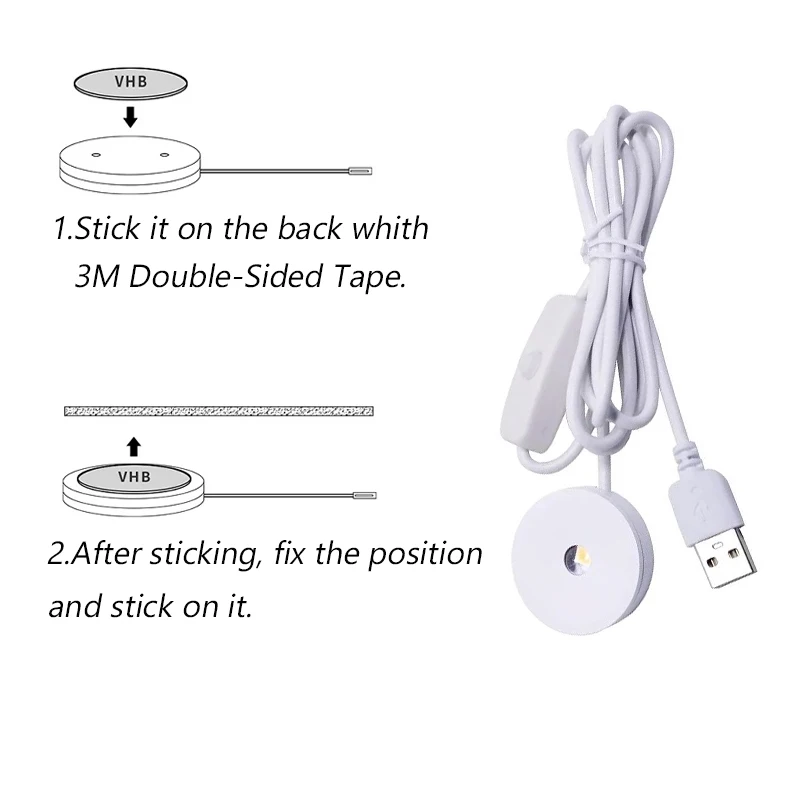 LED USB 5V 3W LED-Spotleuchte Aufputzmontage Vitrinenbeleuchtung Thekenbeleuchtung Schmuckpräsentationslampe Heimbeleuchtung DC5V Mini-Deckenspot – Detail 9