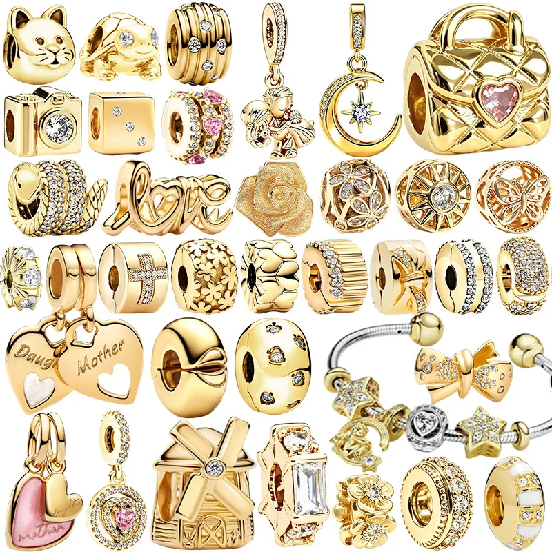 New Shining Camera, Heart-shaped Handbag, Windmill, Moon and Stars, Little Angel Charm Beads Clip Fit Snake Bracelet DIY Jewelry