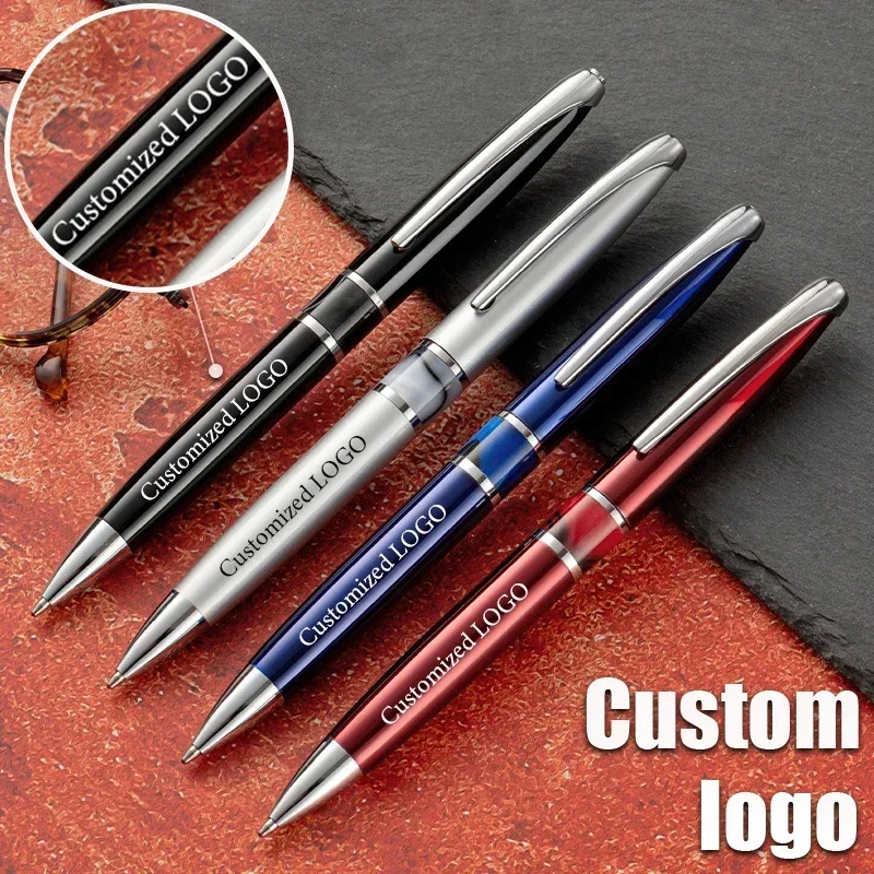 

1pcs Luxury High-end Metal Signature Pen, Business Office Writing Ballpoint Pen, Customized Logo Advertising Gift Pen