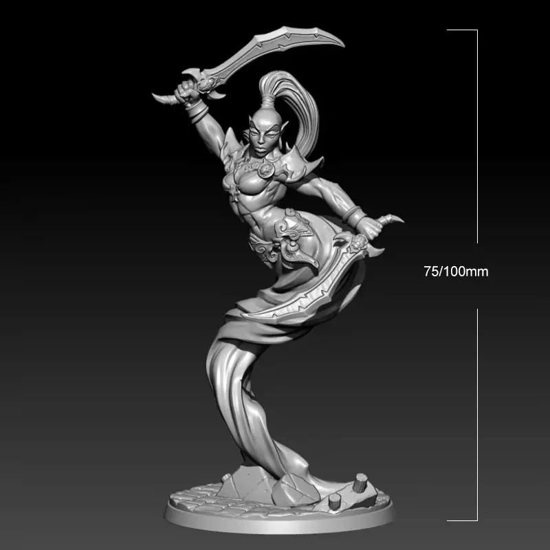 

Resin Model Kits Aladi Lamp Female Warrior Figurine Sculpture Unpainted No Color RW-456