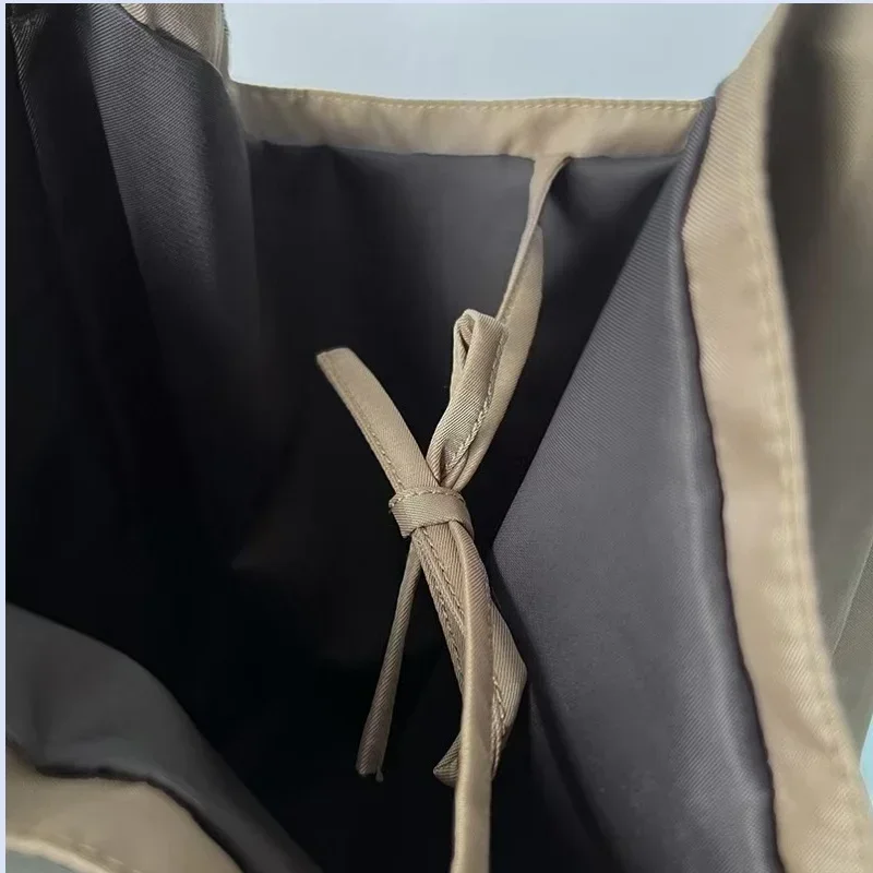 LUXURY Nylon Bag Multifunctional Simple Large Capacity Ultra Light Single Shoulder Bucket Bag Khaki/dark Coffee/black