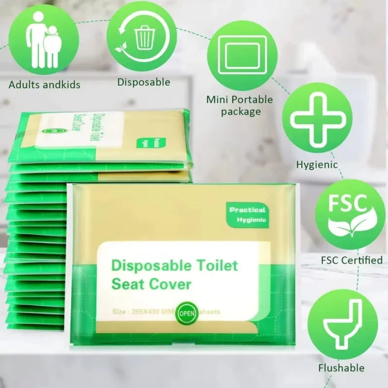 10-120PCS Disposable Toilet Seat Cover Portable Travel Camping Hotel Bathroom Degradable Waterproof Toilet Mat Accessories view 6