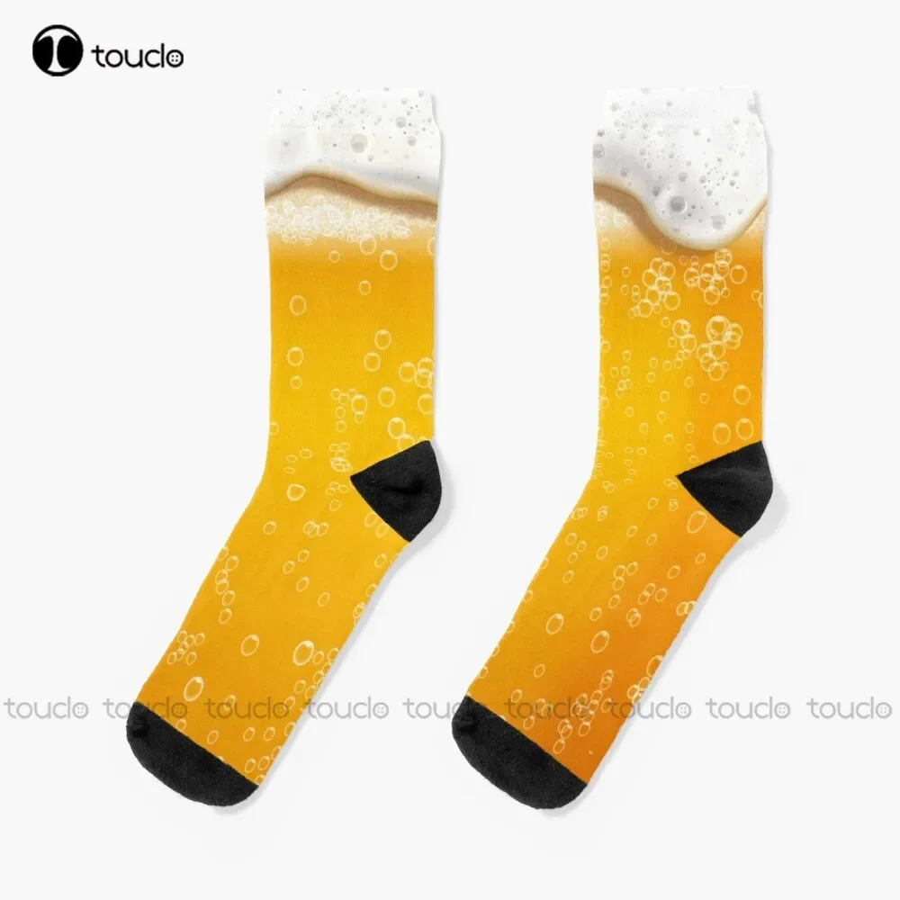 Beer Beers Bier Alcohol Funny Drinking Party Socks White Soccer Socks Youth 360° Digital Print Unisex Adult Teen Youth Socks