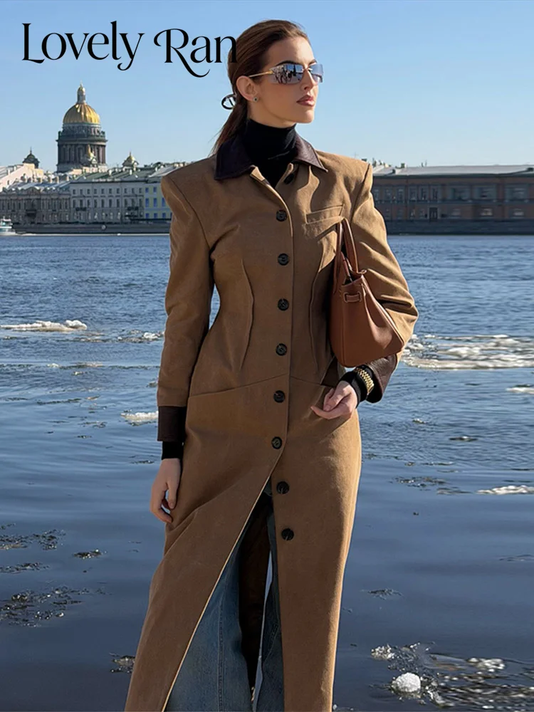 Chic Women Jacket Lapel Full Sleeve Single Breasted Pockets Long Sleeve Fitting Female Coat Fashion Lady Streetwear Commute 2026