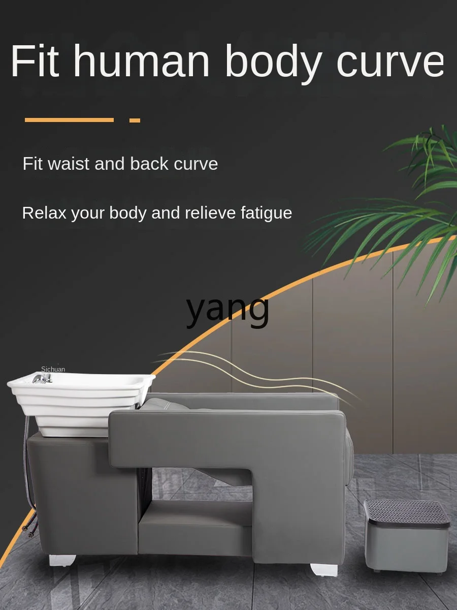 Yjq Hair Salon Shampoo Chair Lying Half Ceramic Basin Hair Salon Punch Bed Hair Saloon Dedicated