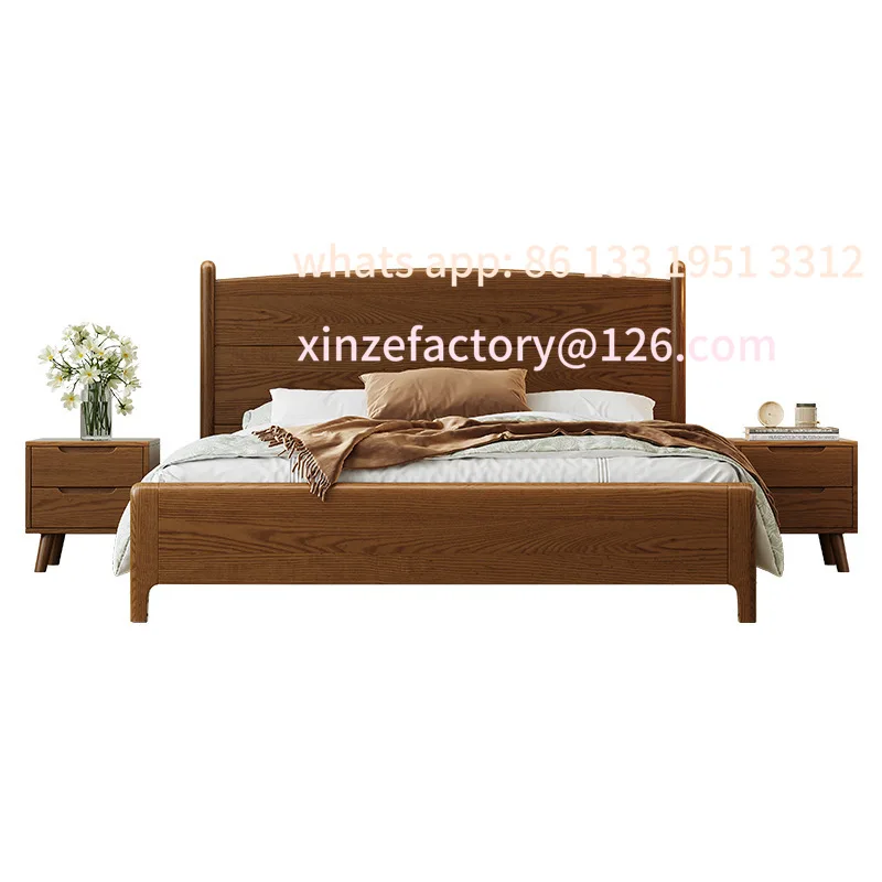 Customizable wood French bed tenon and mortise household solid wood  1.2 meters modern simple single bed 1.2 meters