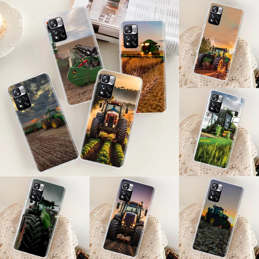 Farm Machinery Harvesters Phone Case For Xiaomi Redmi Note 13 14 Pro+ 5G 10 10A 10C 12 12C 9 9A 9C 9T 8 8A 7 7A K60 K70 Pro K20