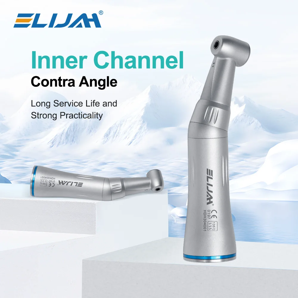 

ELIJAH Dental Internal Water Spray Contra Angle E-type Low Speed Handpiece Push Button Dentistry Tool Water Cooling System
