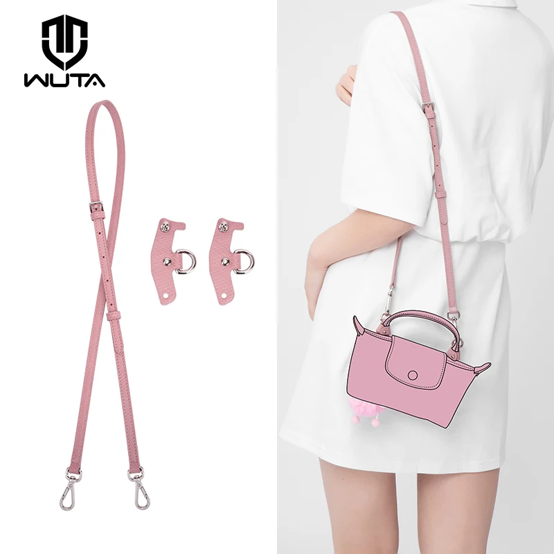 WUTA Bag Strap For Longchamp Mini Bag Accessories Transformation Crossbody Strap Punch-free Genuine Leather Shoulder Strap Set