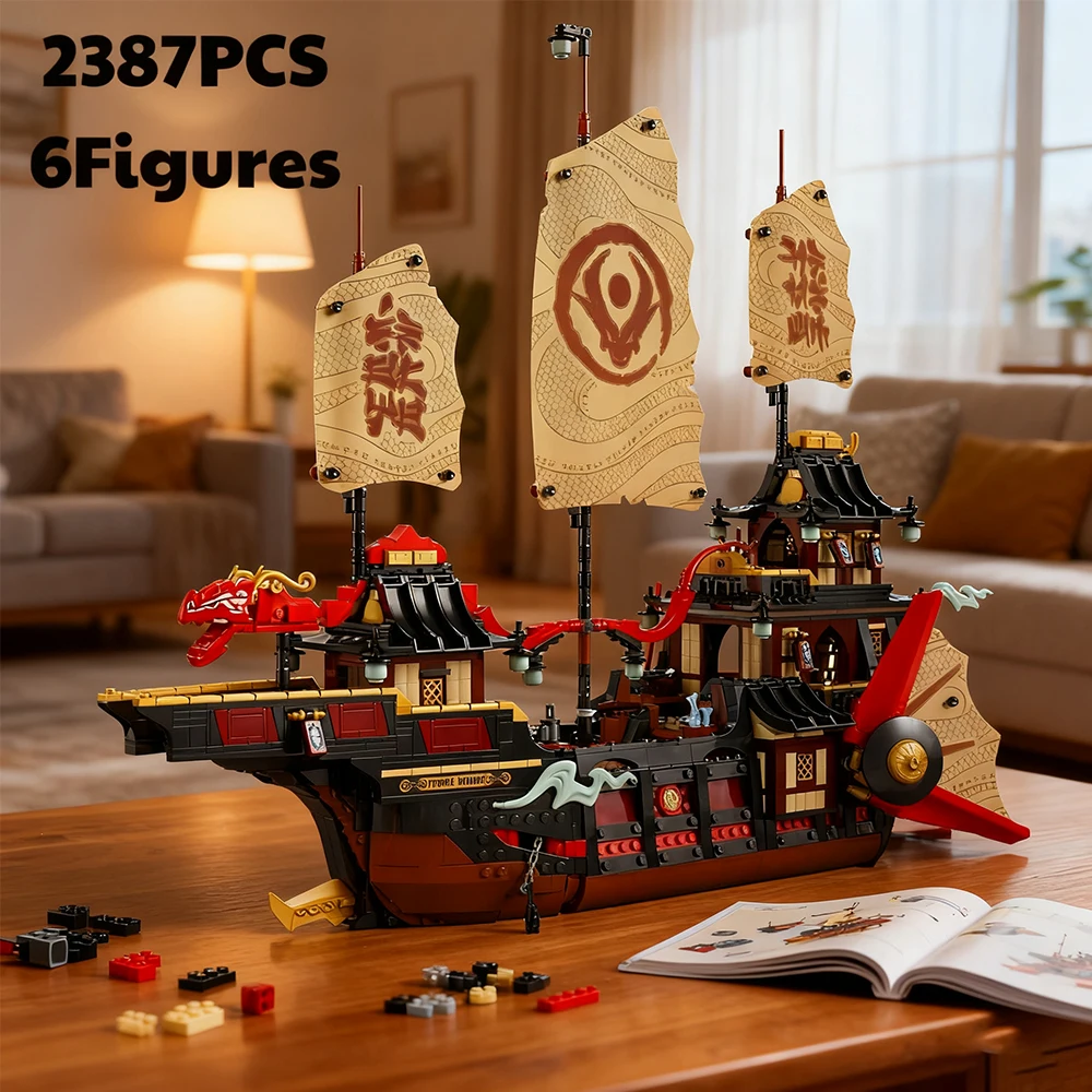 

Китайский конструктор: Креативная серия «Пиратский корабль и Храм» — модель для сборки, настольное украшение, головоломка, игрушка-подарок