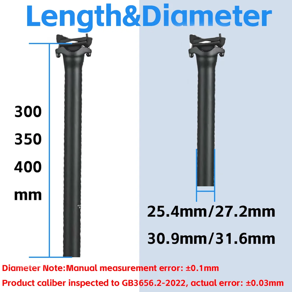 ELITA ONE Fahrrad Ultraleichte Sattelstütze Carbon 25,4/27,2/30,9/31,6mm MTB/Rennrad Sattelstütze 300/350/400mm – Detail 3