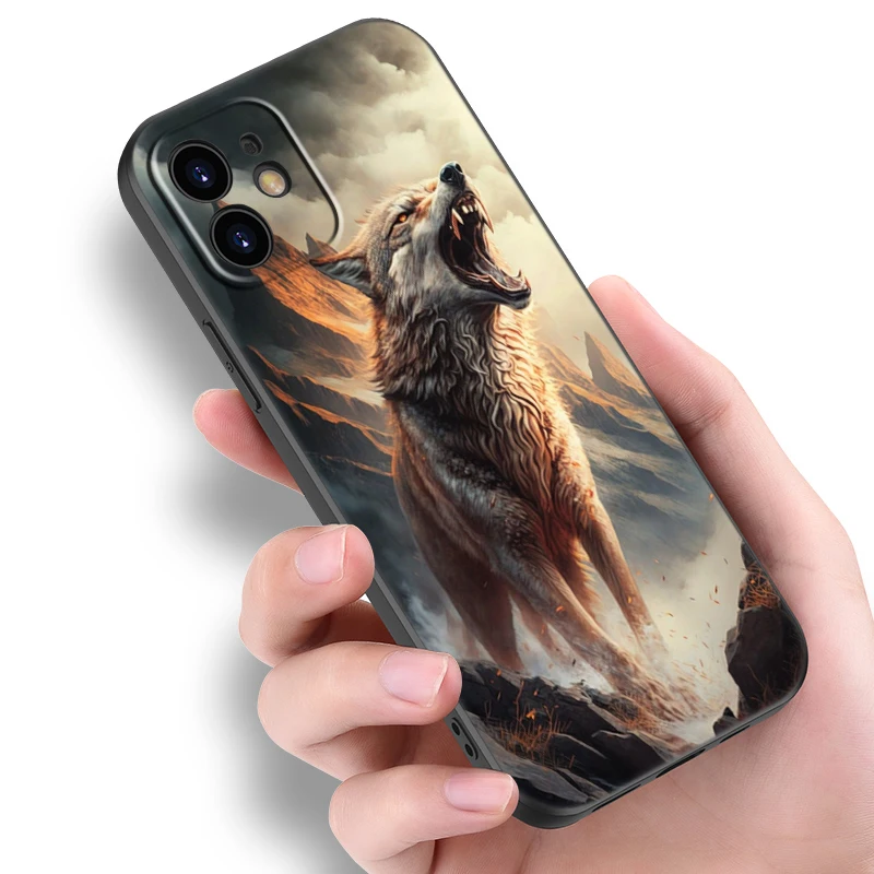 Angry Snow Wolf Black Phone Case For Honor 200 90 Lite X7B X6 X8B X6A X6S X7A X8A X9A X9B X5 Plus 70 20Pro 10Lite Cartoon Cover