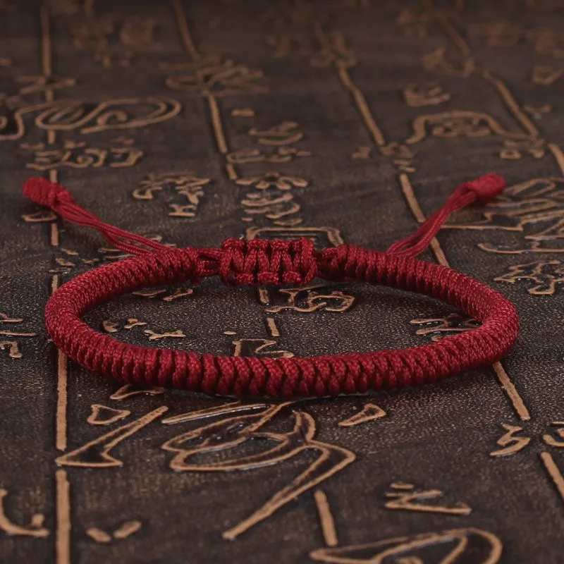 Tibetan Buddhist Bracelet Lucky Handmade Braided Adjustable King Kong Knot Red Thread Charm Bracelets for Women Men Couple Lover - afbeelding 1