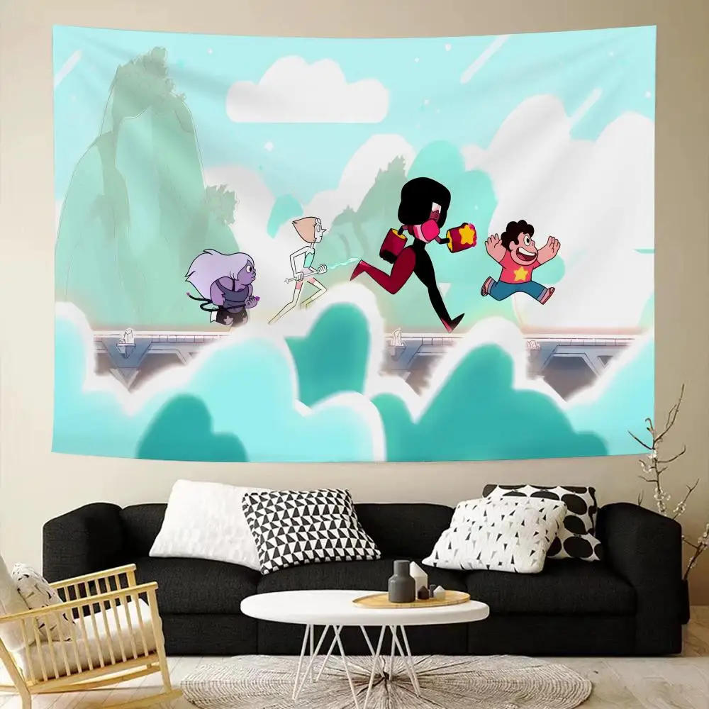 S-steven U-universe Adventure Moive Tapestry House Bedroom Living Bar Garden Microfiber Decoration Background