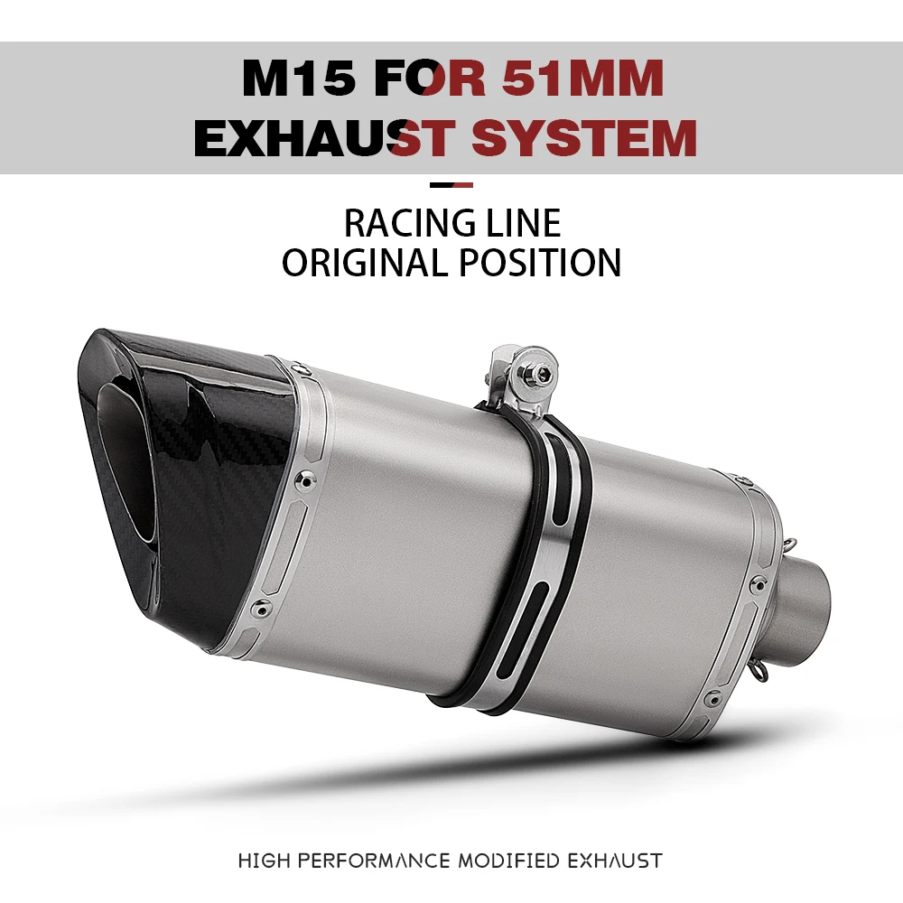 

51mm Muffler Exhaust Motorcycle Leovence Exhaust with DB Killer for er6n z900 z800 f800gs s1000rr r6 z400 r3 r25 mt07