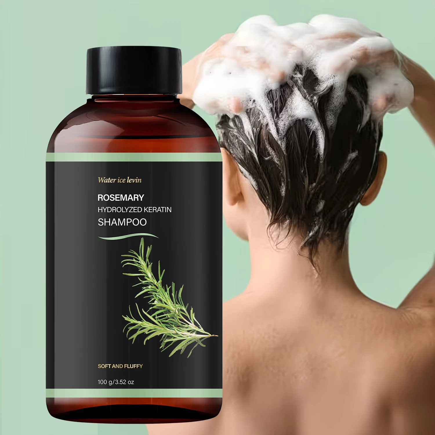 

Rosemary Hydrolyzed Keratin Shampoo. Clean, Transparent Refreshing Wash. Soft, Fluffy, Smooth Finish. 100g Pure Care.100g