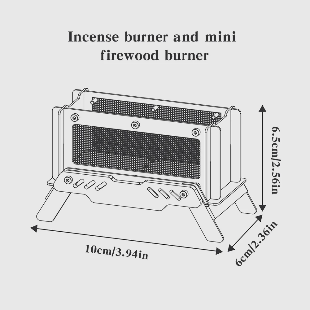 Estufa de carbón portátil plegable para exteriores, calentador de fuego de acero inoxidable, quemadores de incienso, estufa de leña desmontable, adornos para el hogar