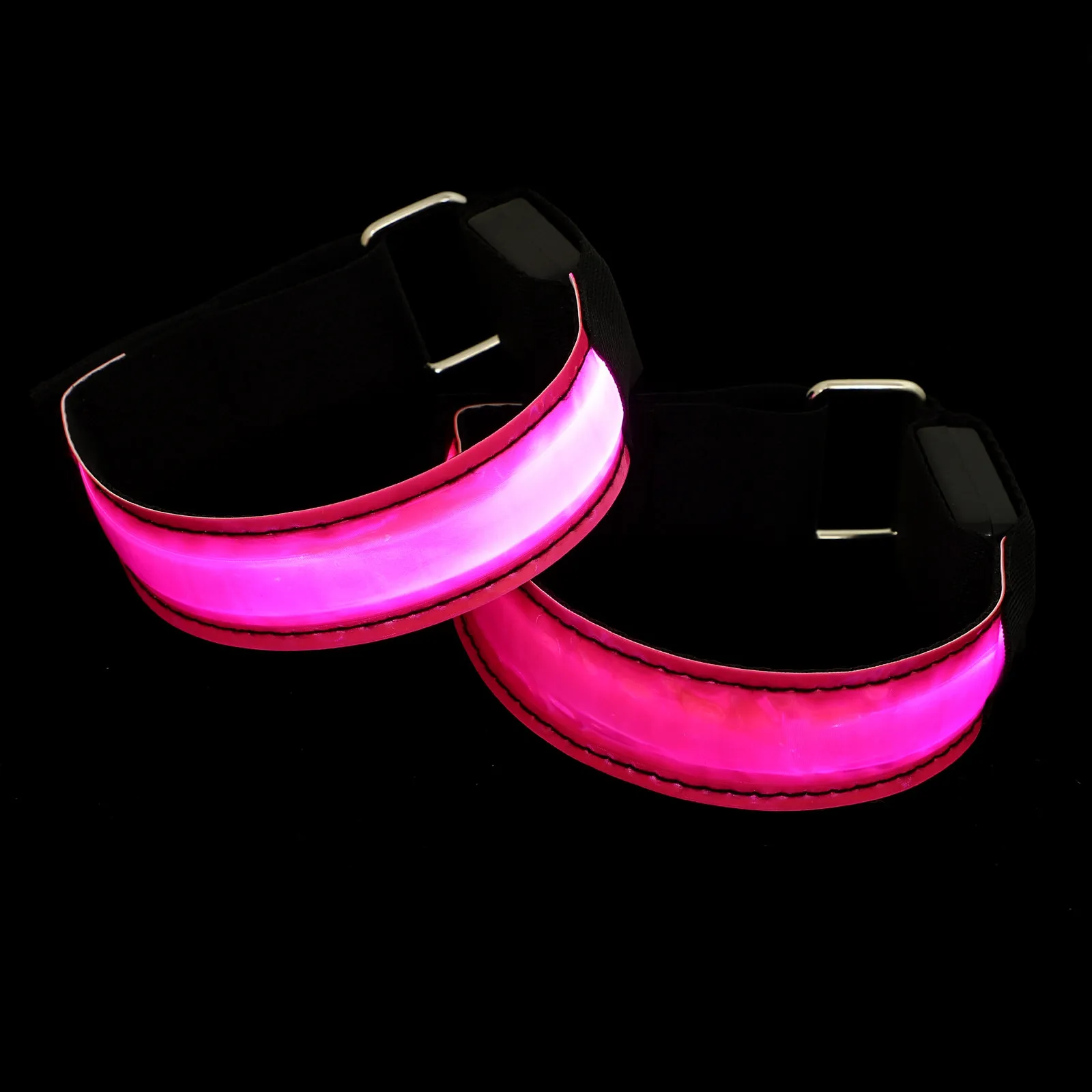 

2Pcs Night Running Arm Safety LED Light Armband Reflective Nylon Armlet Outdoor Cycling Hiking Walking Safety Signal Strap