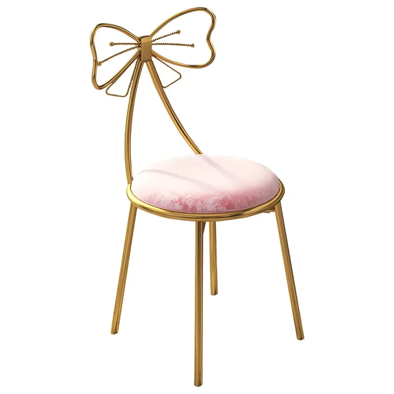 Makeup Chair Modern Minimalist Dressing Table Stool Net Red Butterfly Golden Home Bar Stool Stool Backrest Chair