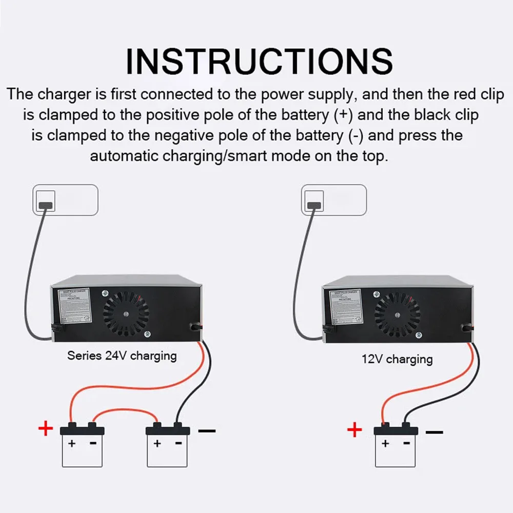 12V 24V 260W High Power Intelligente Puls Reparatie Batterij Opladen LED Display Voor Motorfiets SUV Truck slimme Auto Batterij Oplader