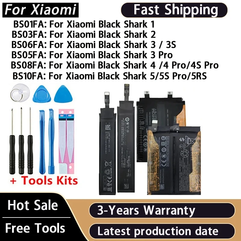 BS10FA BS06FA BS03FA BS05FA BS08FA Battery For Xiaomi Black Shark  BlackShark 1 2 3S 3 4 4S 5 5S 5RS Pro Phone Bateria