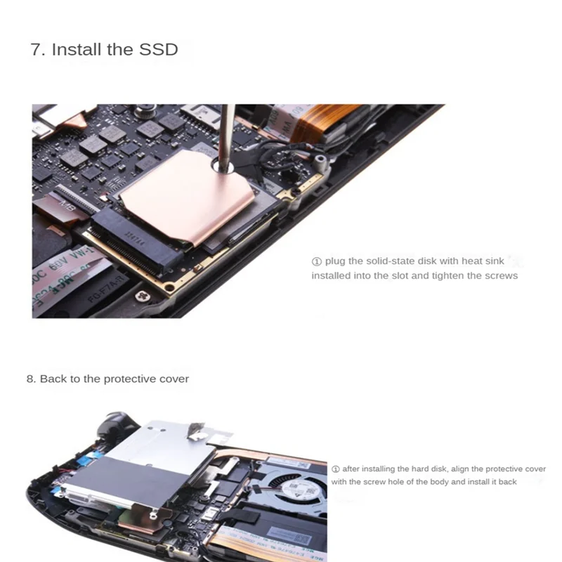AU32-M.2 2230 SSD Radiator M2 NVMe Solid-State Hard Disk Copper Radiator do 2230 SSD Heat Sink Game Console Thermal Pad, B