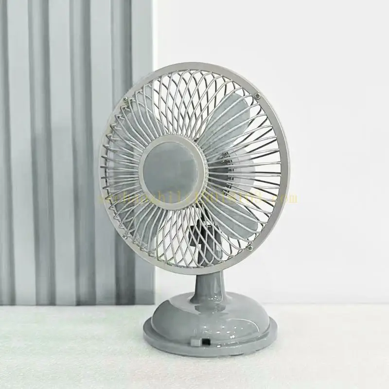 62ka 레트로 2 단 5.7 인치 USB/AA 배터리 전원 데스크 팬 실외 여행 하이킹 캠핑 등반을위한 테이블 팬 진동 테이블 팬