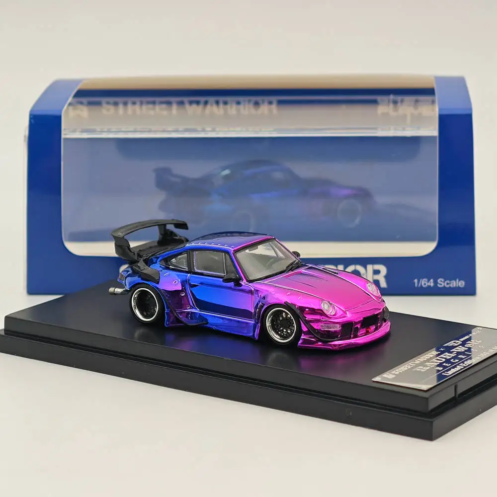 

Diecast Alloy 1:64 Scale Porsche 993 RWB Sports Cars Model Electroplated Gradient Purple Adult Toy Classic Souvenir Gift Display