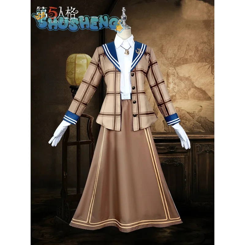 Game Identity V Alice Deross Reporter Cosplay Costume Party Christmas plaid sailor uniform dress accessories props girl new set