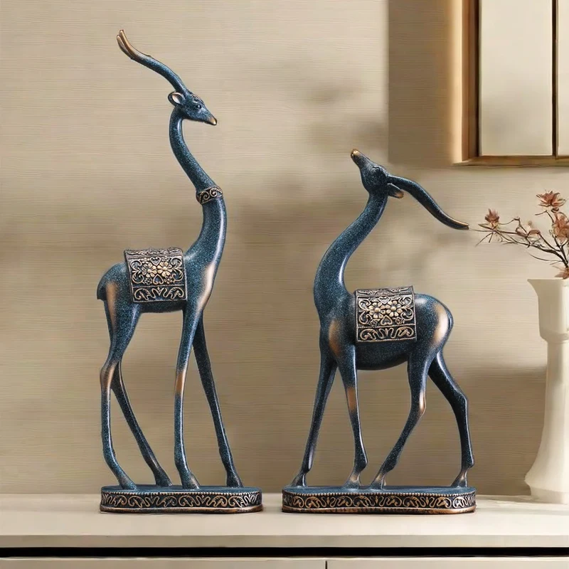 

TV cabinet decoration lucky living room American family chest decoration deer ornaments porch handicrafts home furnishings