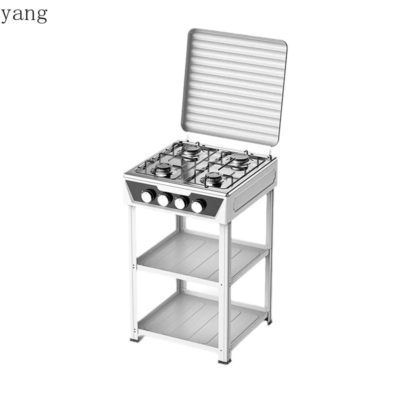 yjq four-eye gas stove with tripod multi-functional desktop simple gas stove with cover