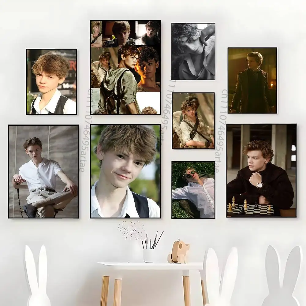 Actor T-Thomas Brodie Sangster Artists Canvas Painting for Living Room Home Decor Poster Fans Gifts-unframed