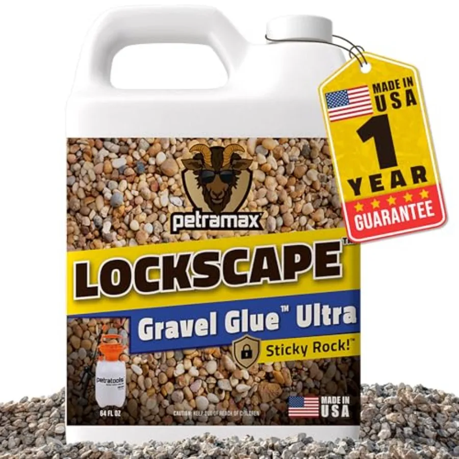 

Lockscape for Landscaping 64 Ounce - Gravel Ultra Super Adhesive, Non-Toxic, Easy to Apply Clear for Landscaping - Decomposed G