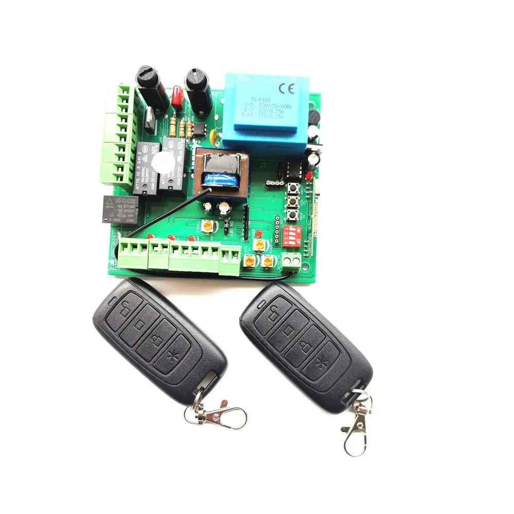 220VAC 2 Remote Controls Motherboard PCB Motor Controller Circuit Board Card for Bisen Baisheng Sliding Gate Opener Motor