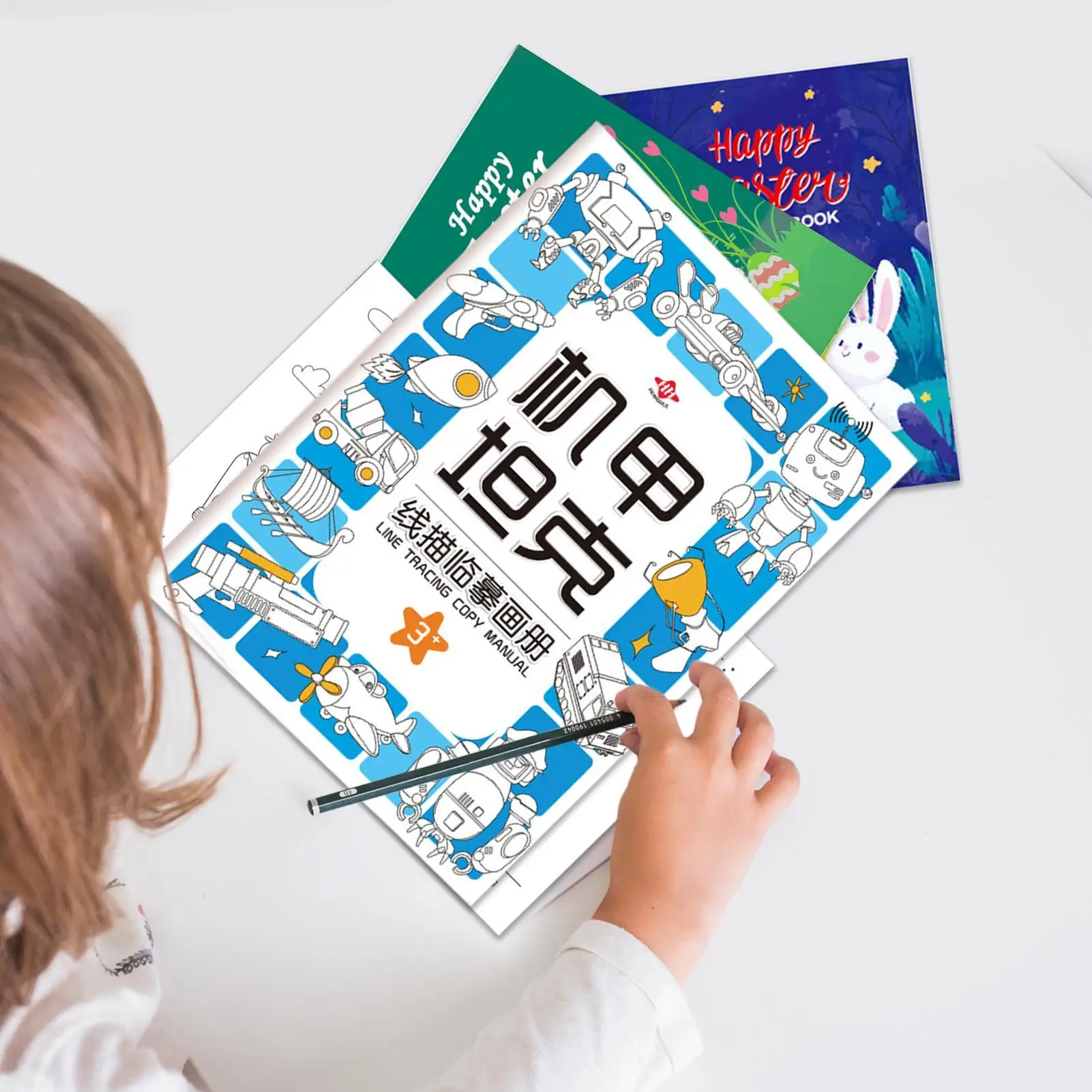 Cahier pour enfants, contrôle du stylo, formation, livre de dessin, papier de traçage, coloriage, papier de dessin interactif, jouets éducatifs d'apprentissage