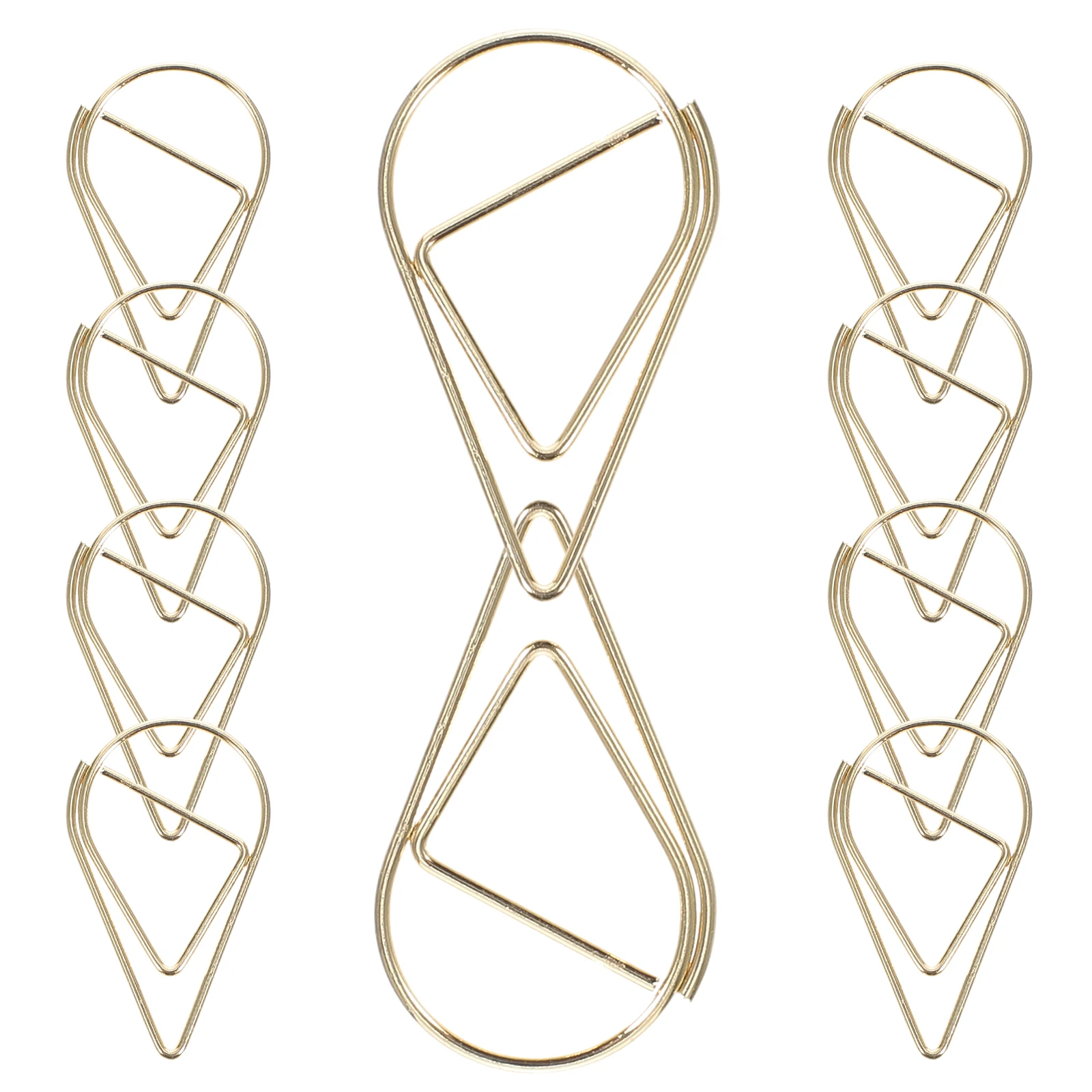 

10 Pcs Shaped Paper Clip Small Metal Dripping Shaped Pin Wire Office Accessories for Bills Cards Photos Display