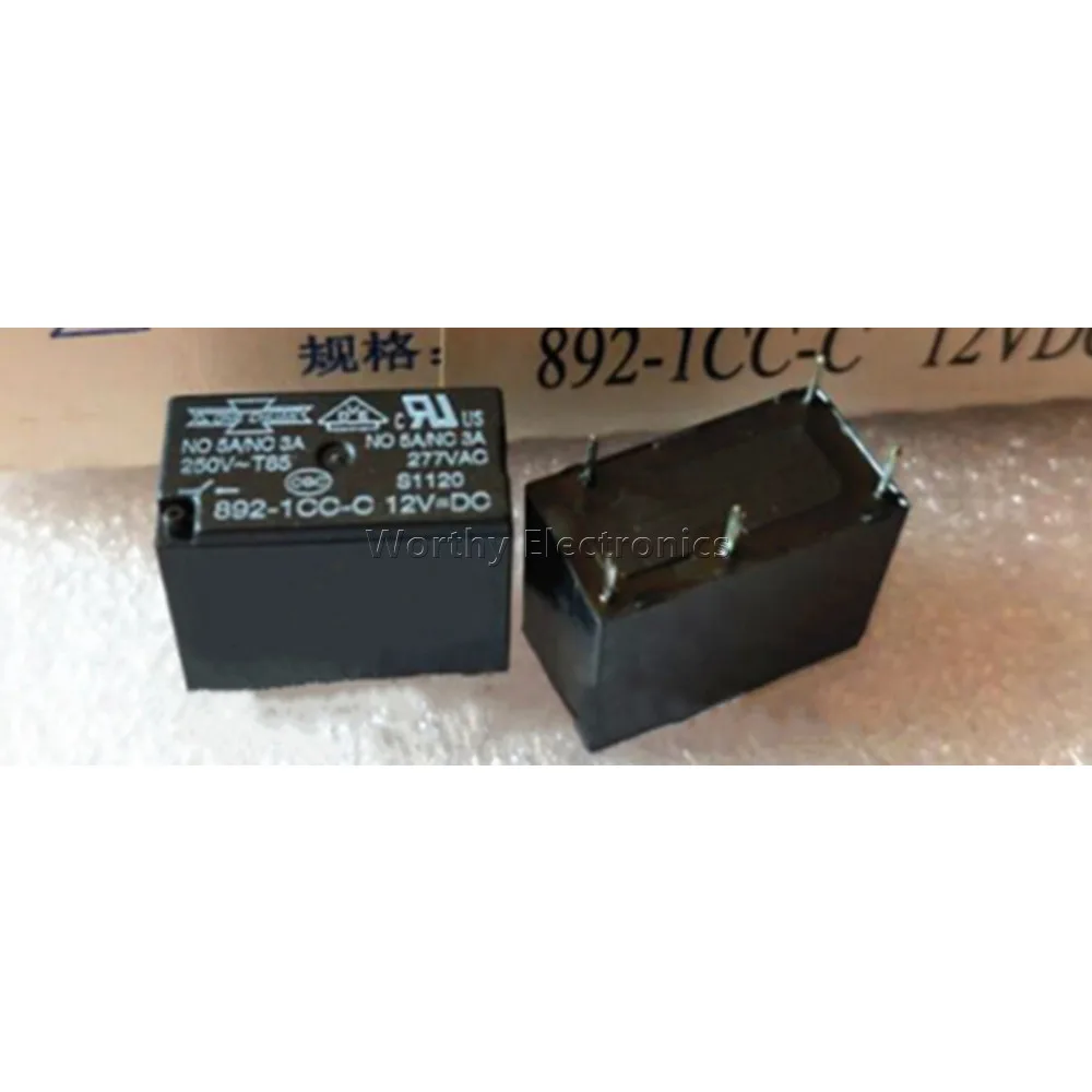 

Free Shipping 10PCS/LOT 892-1CC-C 12VDC 12V 5A 5PIN Relay DC12V