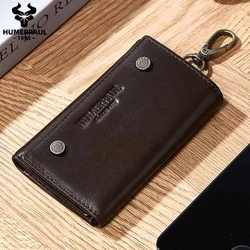 HUMERPAUL Genuine Leather Key Organizer for Car Housekeeper Small Home Key Case Top Quality Mini Wallet with Coin Pocket