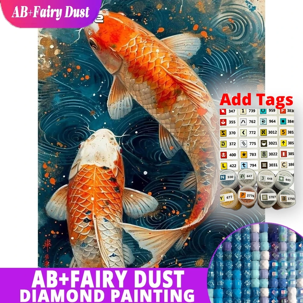 Embroidery Fish - AB Peri Tozu DIY Elmas Mozaik