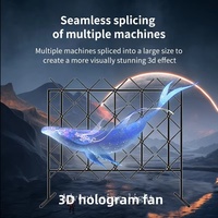 1*3 3D Hologram Projector Fan Advertising Display Stand Led Sign Holographic Lamp Player 3D Fan Stand Support Splicing