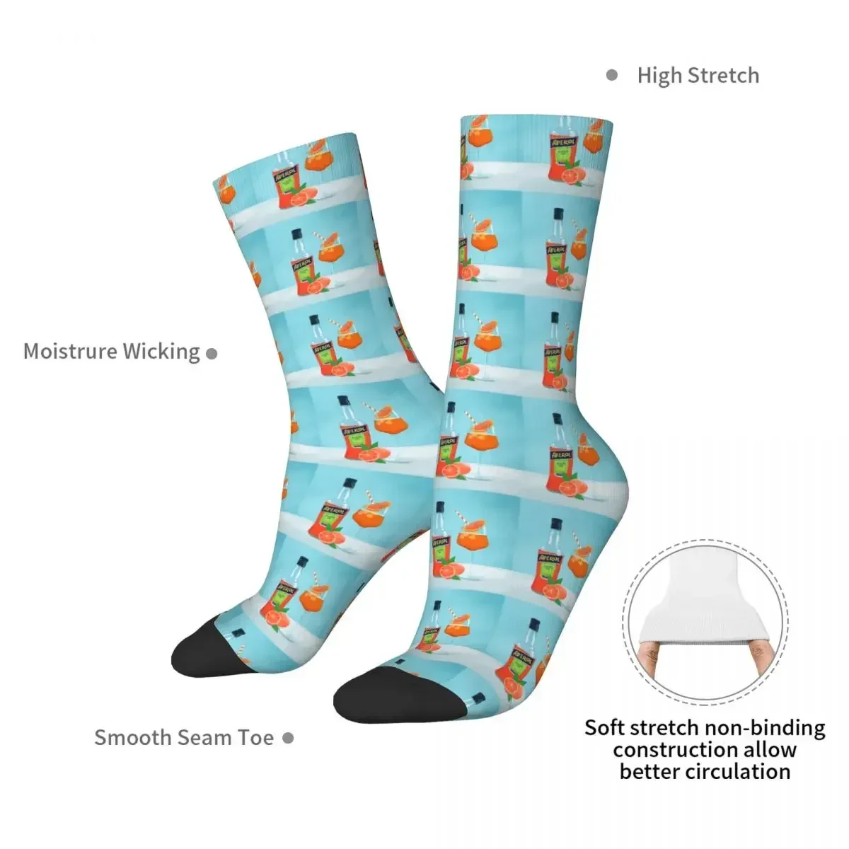 Aperol Spritz Socks Harajuku High Quality Stockings All Season Long Socks Accessories for Unisex Gifts