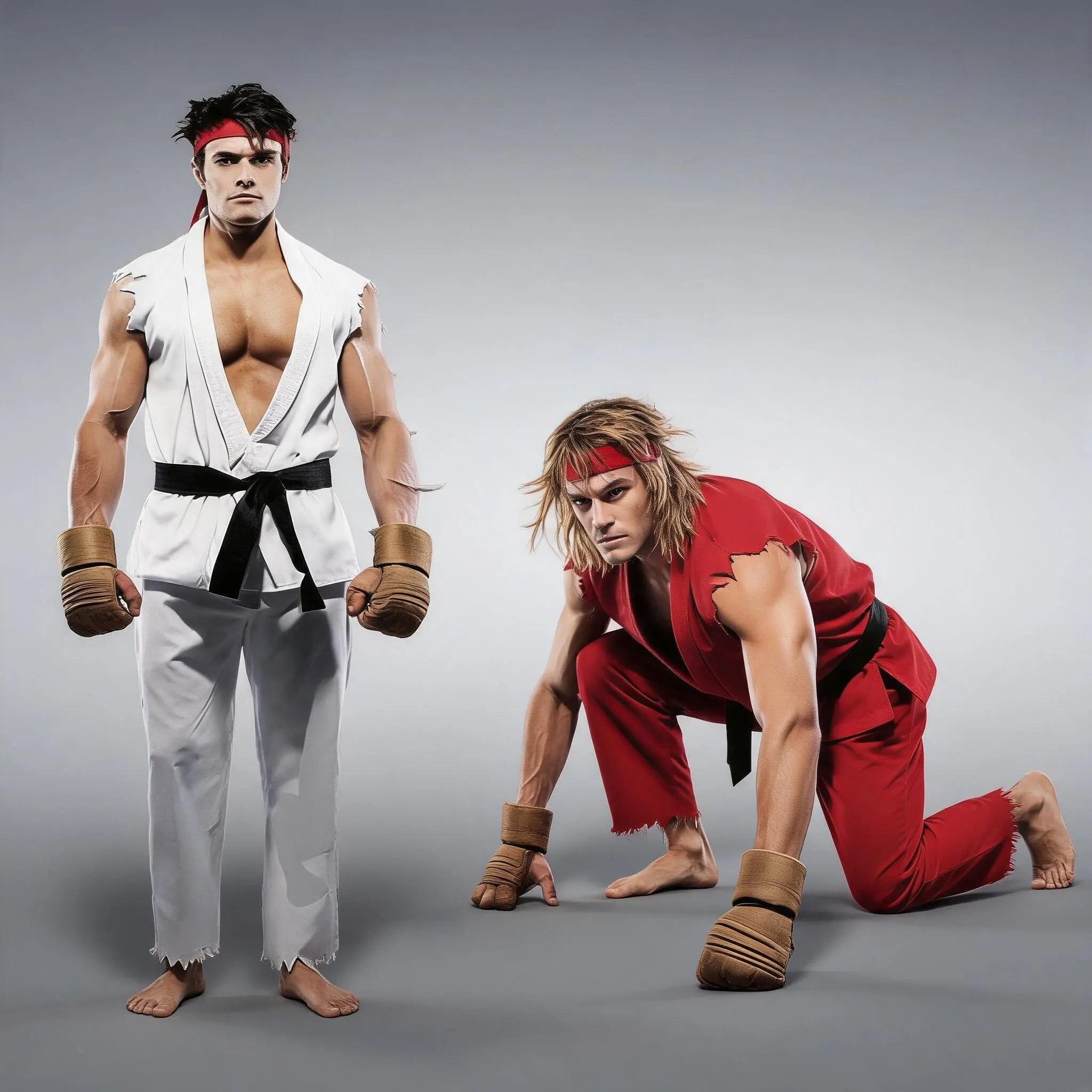 Anime Street Fighter Ken Masters Hoshi Ryu Cosplay Costume Adult Men Party Clothes Karate Uniform Carnival Halloween Outfit Suit view 4