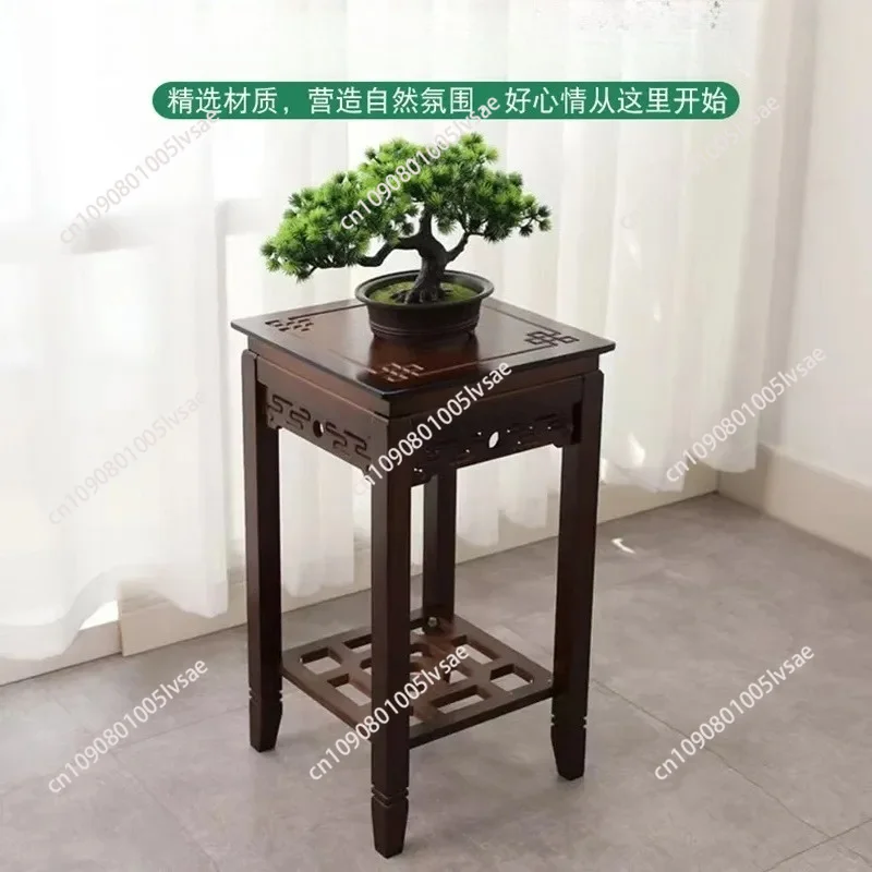 for Flower Rack Indoor Plant Stand Bamboo Shelf Living Room Floor to Ceiling Hanging Orchid Pot Holder Antique Chinese Style view 3