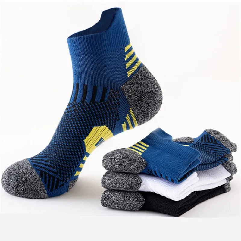 5 Pairs Professional Fitness Sports Socks Towel Bottom Non-Slip Running Socks Men Women Quick-Drying Basketball Training Sock