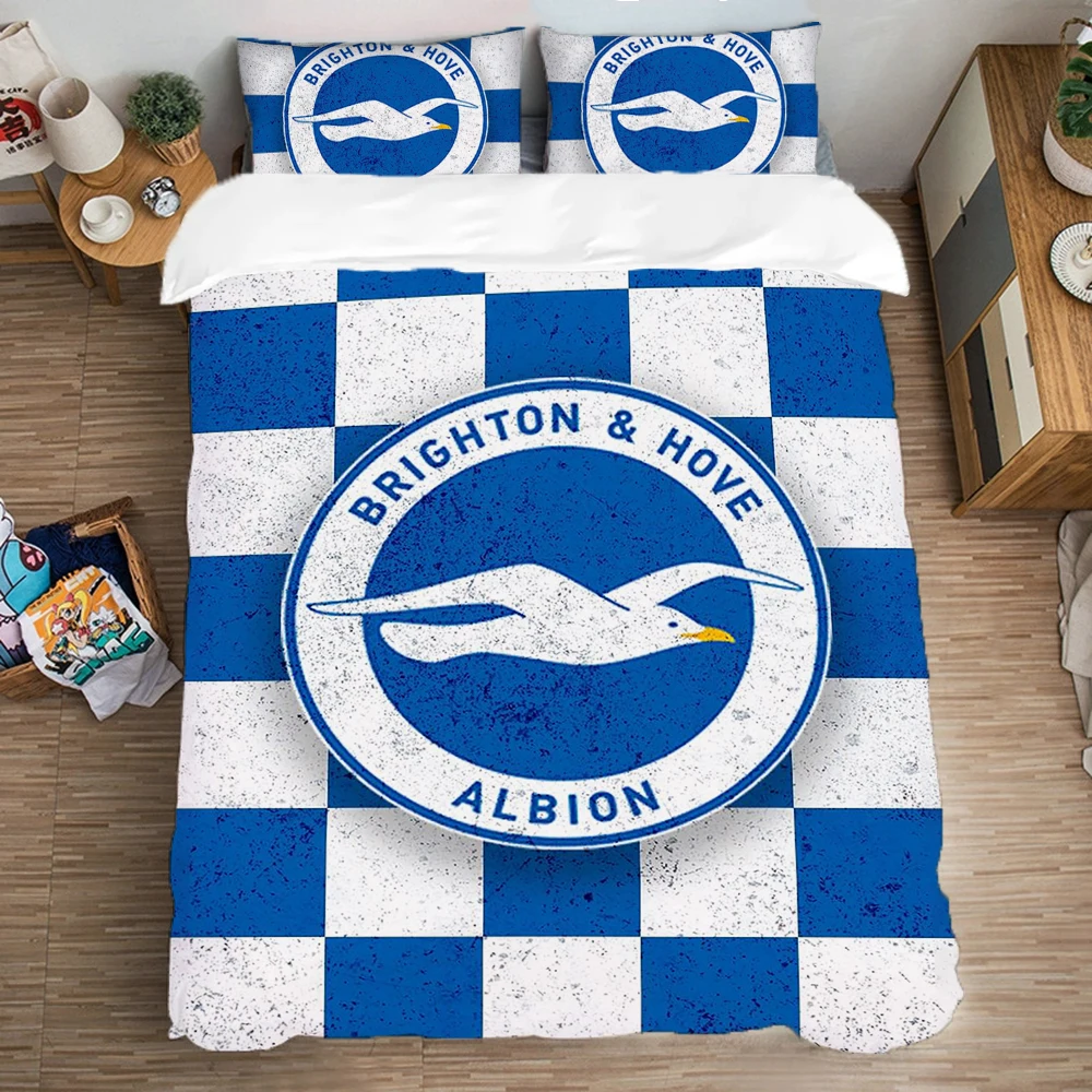 Brighton-Hove-Albions Duvet Cover Pillowcase Bedding Set For Adult Boy Girl Bedroom Decoration Children Gift Large US EU AU Size