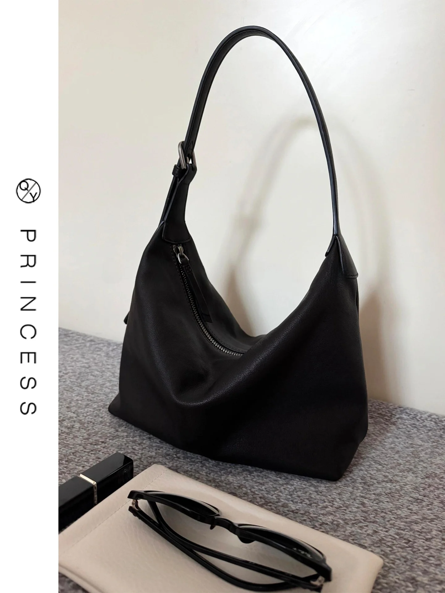 

Мягкая кожаная сумка-хобо Bla, женская, новинка 2026 года, универсальная повседневная сумка через плечо, большая вместительная сумка для поездок на работу