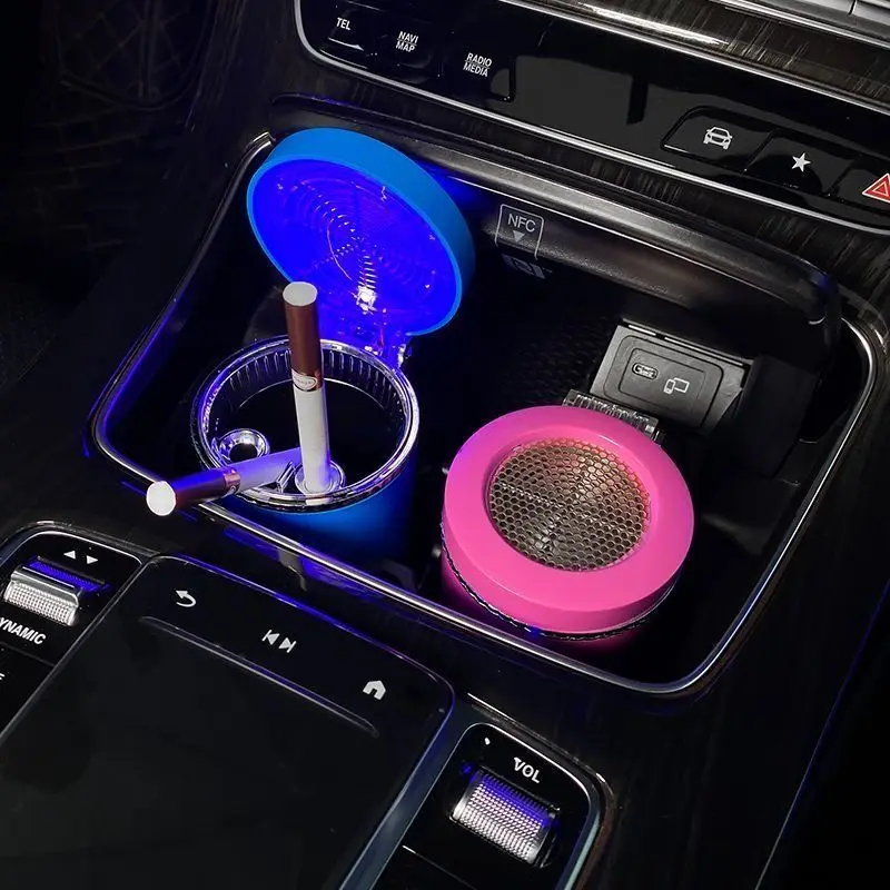 Kawaii Sanrio Hello Kitty Personality Led Light-Up Car Ashtray with Cover Anime Car Decoration for Men and Women Holiday Gifts - view 3