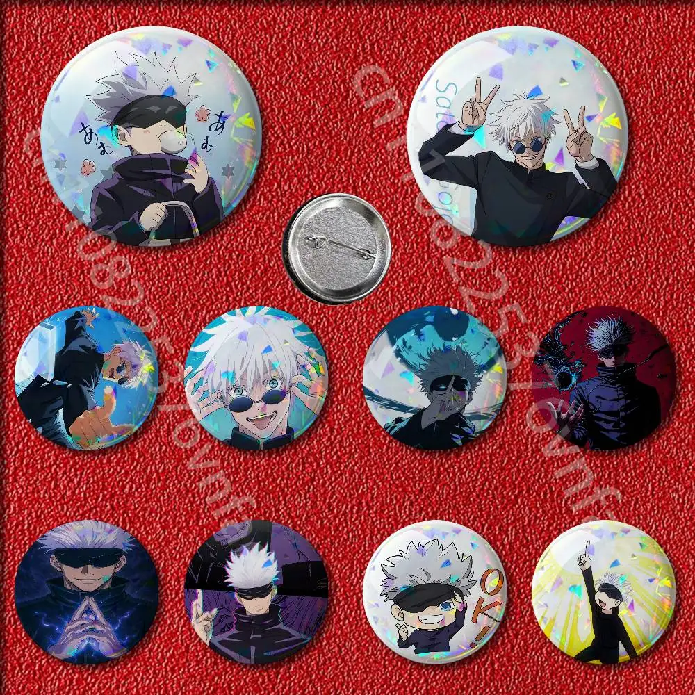 J-Jujutsu K-Kaisen Satoru Gojo Badges Badge 25mm 32mm 44mm 58mm 75mm Round Pin Brooch Adornment Souvenir Cosplay Gift