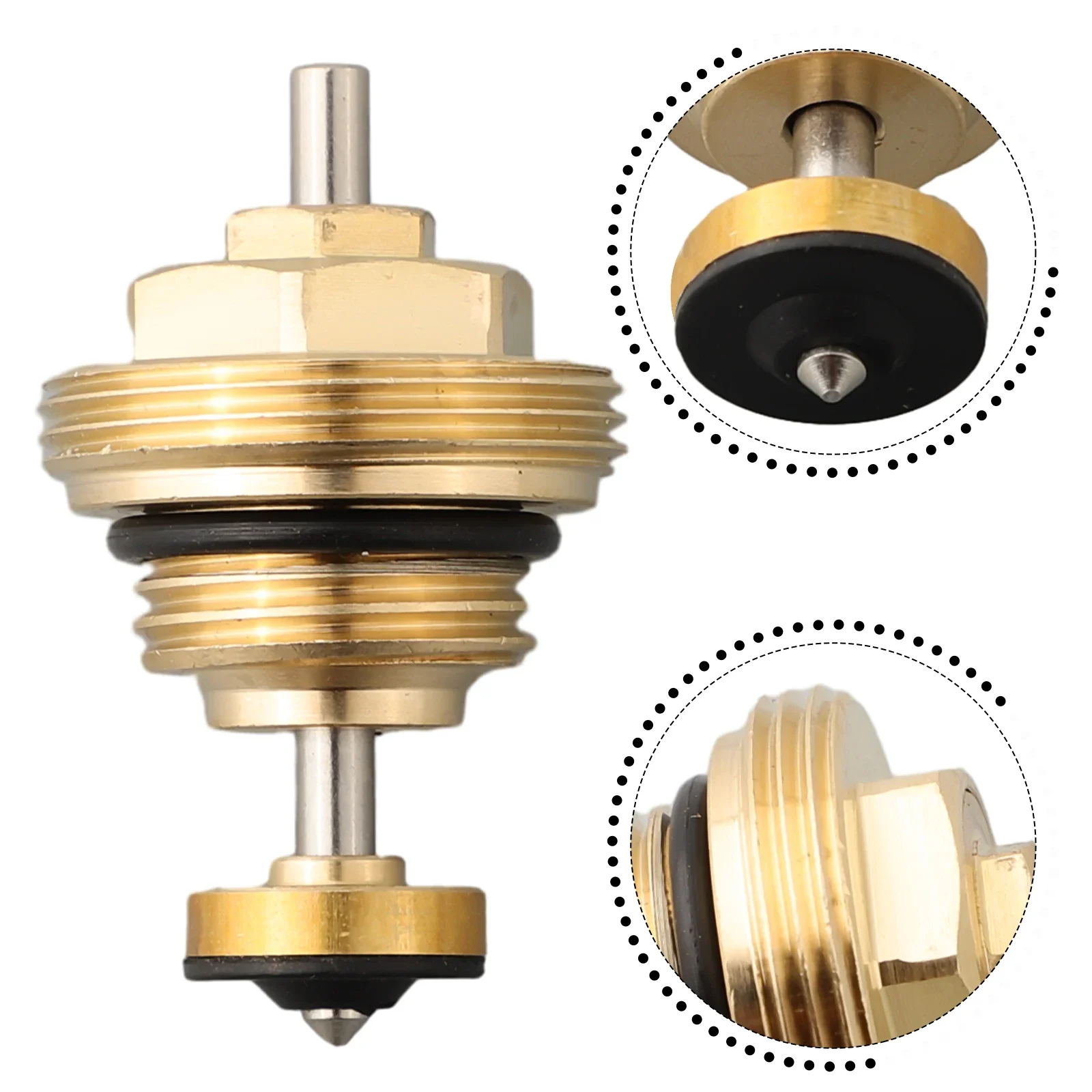 1x Brass Return Pin Valve Inserts Core Automatic Spring M30x1.5 For UFH Actuator Underfloor Heating Manifold Tools