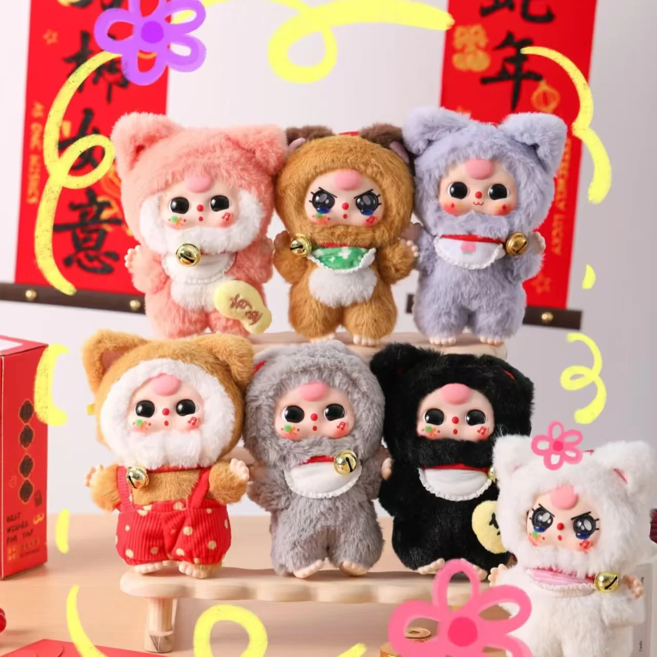 2025 New Hot Baby Three Billionaire Cat Series Trendy Play Blind Box Creative Doll Pendant Toy Gift Good Luck Healing Kawaii